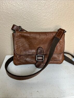 Jack Georges Voyager Brown Leather Mini Crossbody